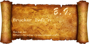 Brucker Iván névjegykártya